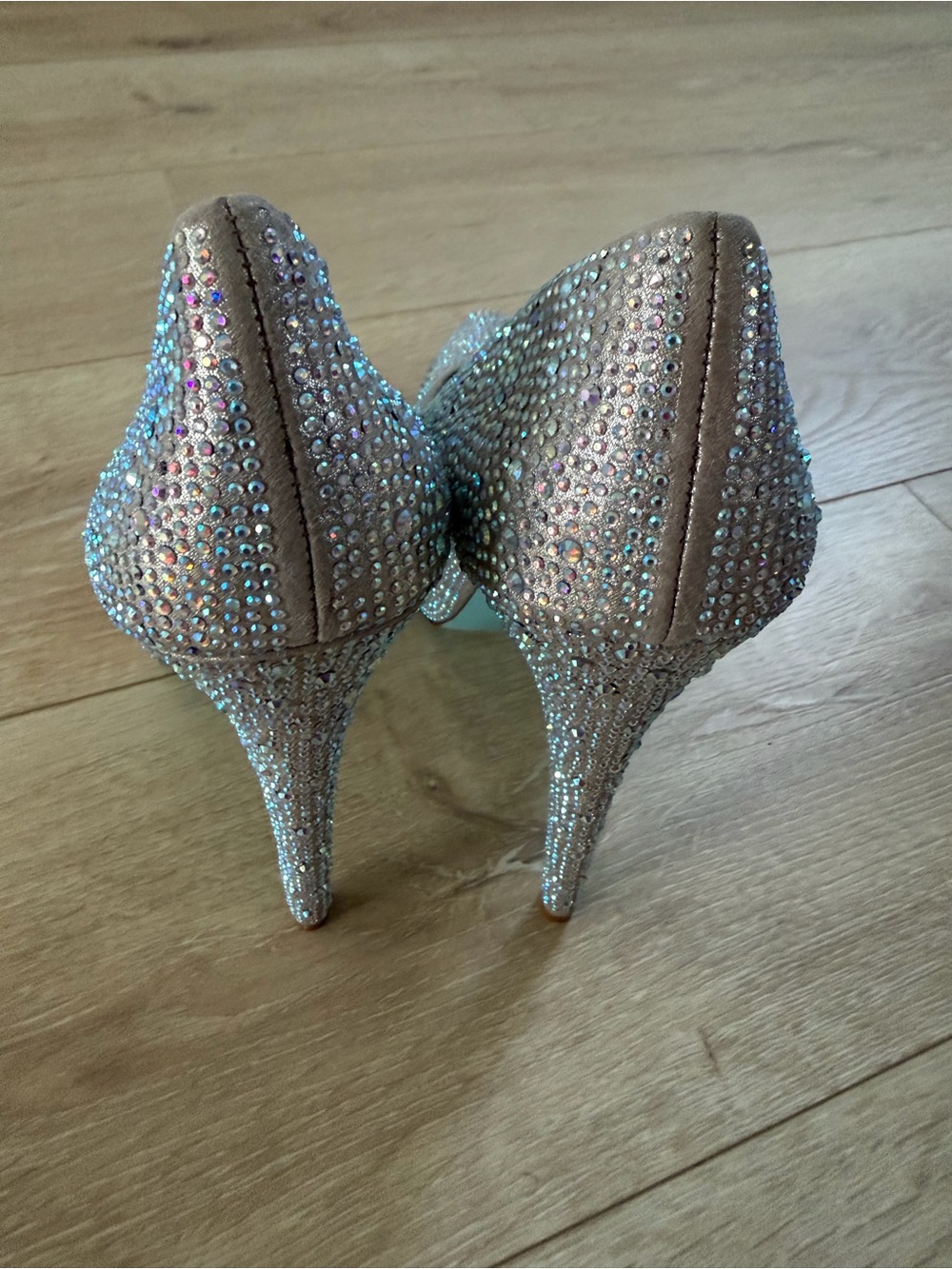 Betsey Johnson WISH Platform Wedding Crystals Bling Daffodil Pump Shoes 10 US - Picture 7 of 8